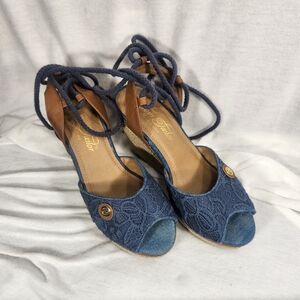 Tom Taylor Denim& Lace Espadrille Sandals